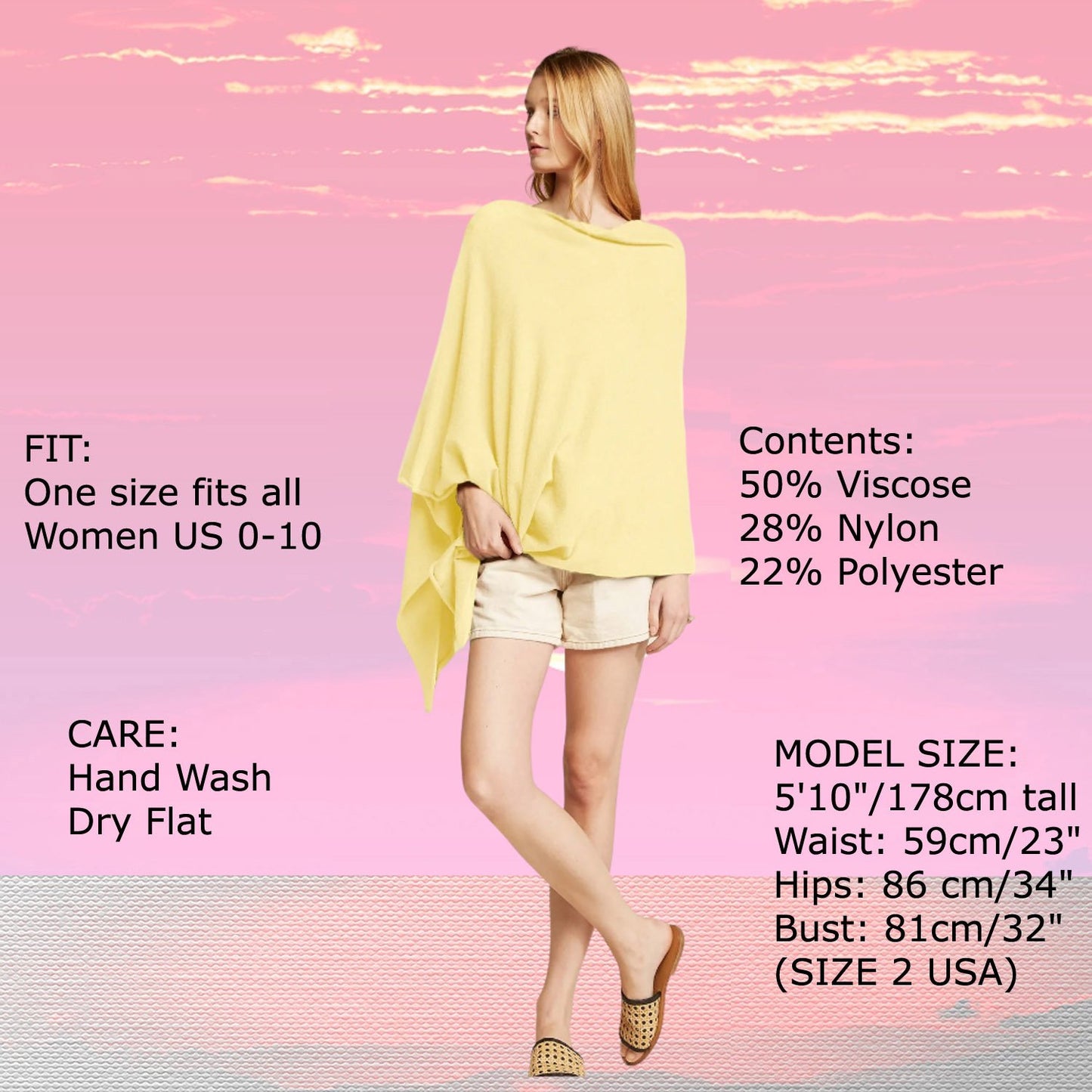 Look by M Women's Basic Poncho Year Round Cover Special Occasion for Every Day