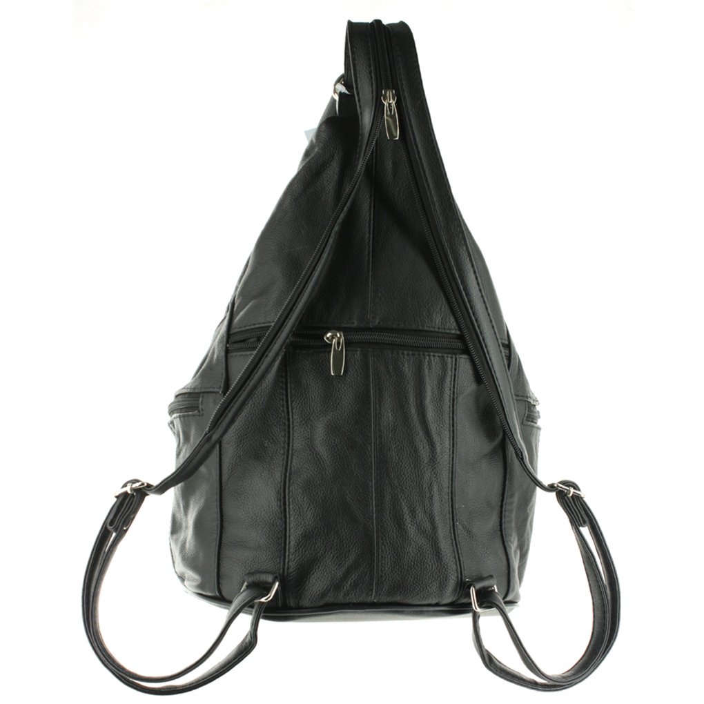 Women's Cowhide Leather Backpack Convertible Sling One Shoulder Large Bag Secure Entry |7 Pocket