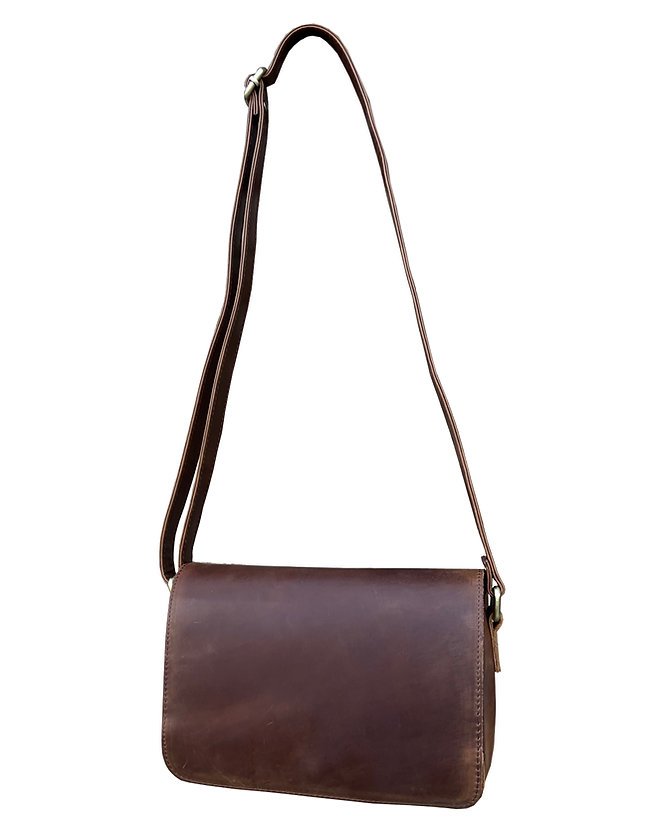 Cowhide Leather Womens Shoulder Purse Small Cross Body Organizer Bag with Many Pockets
