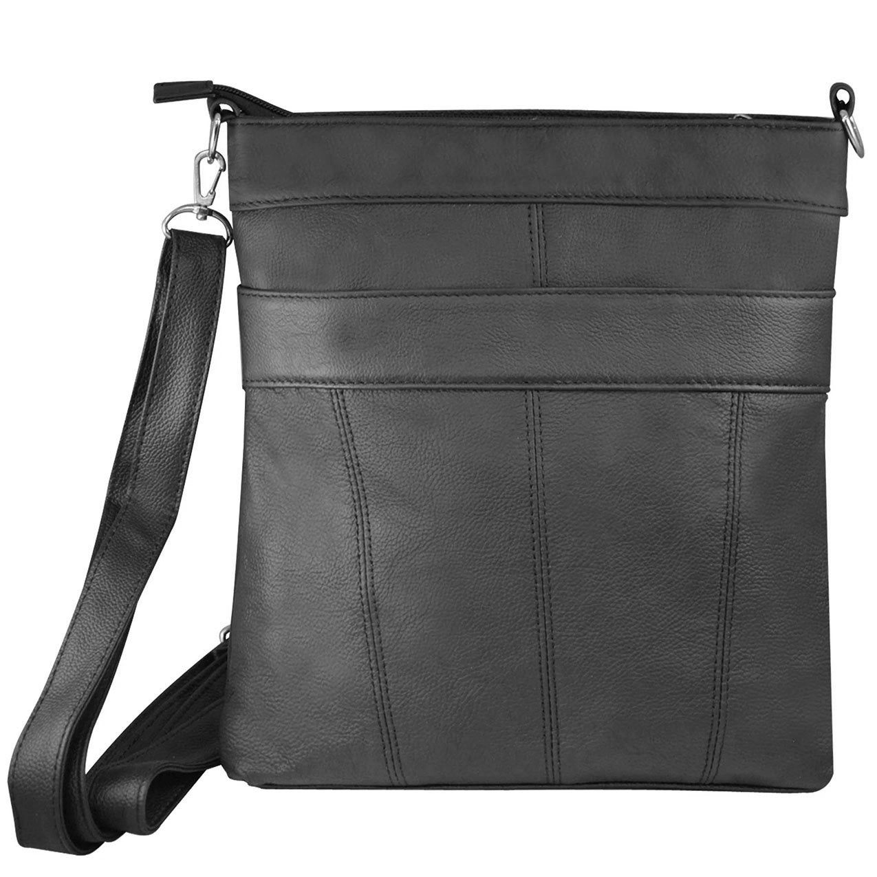 Silver Fever Messenger Italian Leather Shoulder Cross Body Bag Ipad Compatible Unisex