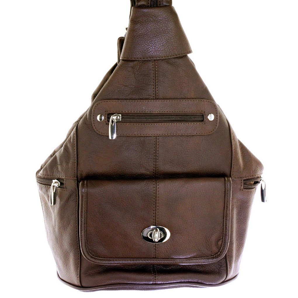 Women's Cowhide Leather Backpack Convertible Sling One Shoulder Large Bag Secure Entry |7 Pocket