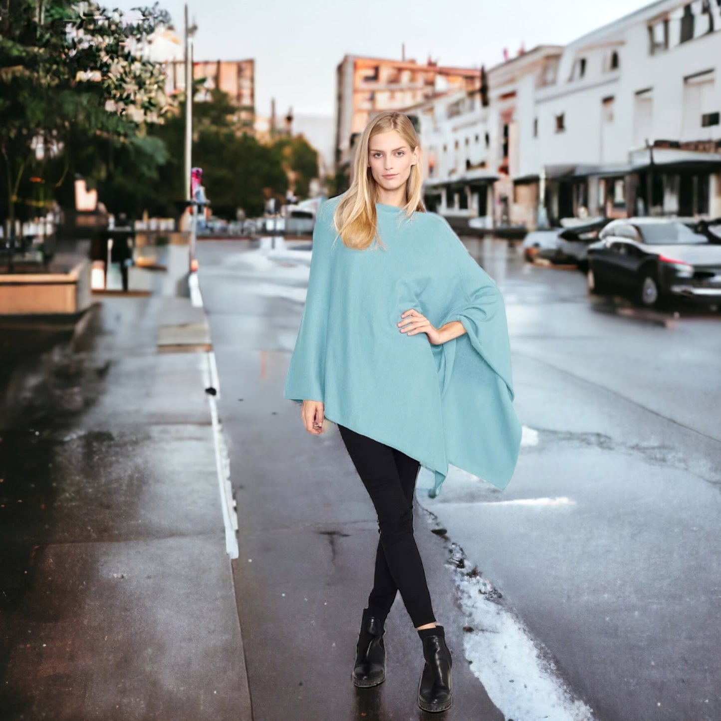 Look by M Women's Basic Poncho Year Round Cover Special Occasion for Every Day