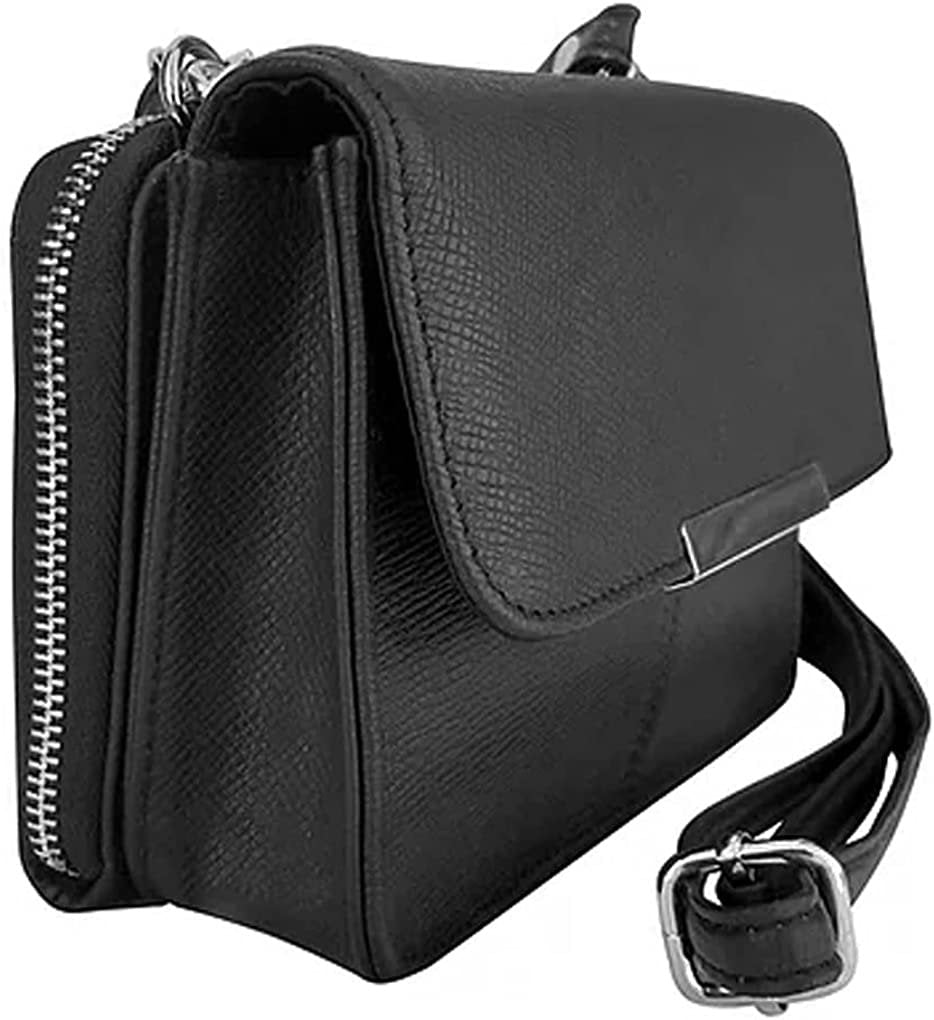 Cowhide Leather Womens Shoulder Purse Small Cross Body Organizer Bag with Many Pockets