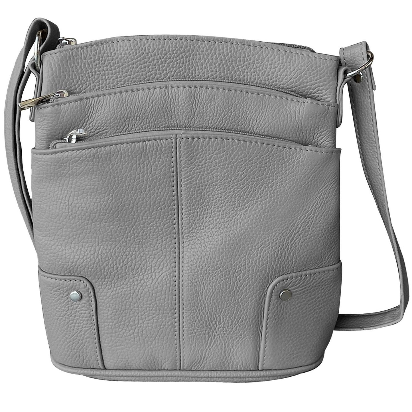 Women's Leather Large Crossbody Travel Handbag Water Resistant Purse SILVERFEVER