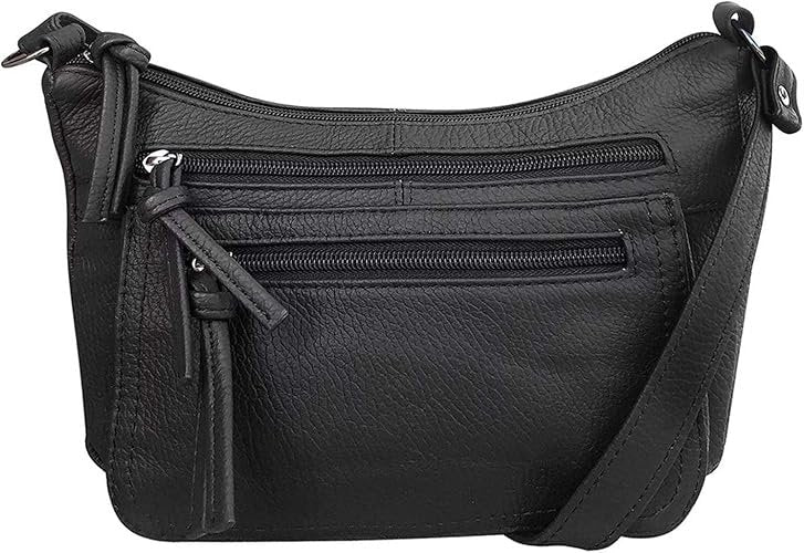 Women's Leather Medium Cross Body Purse Shoulder Ladies Handbag with Many Pocket