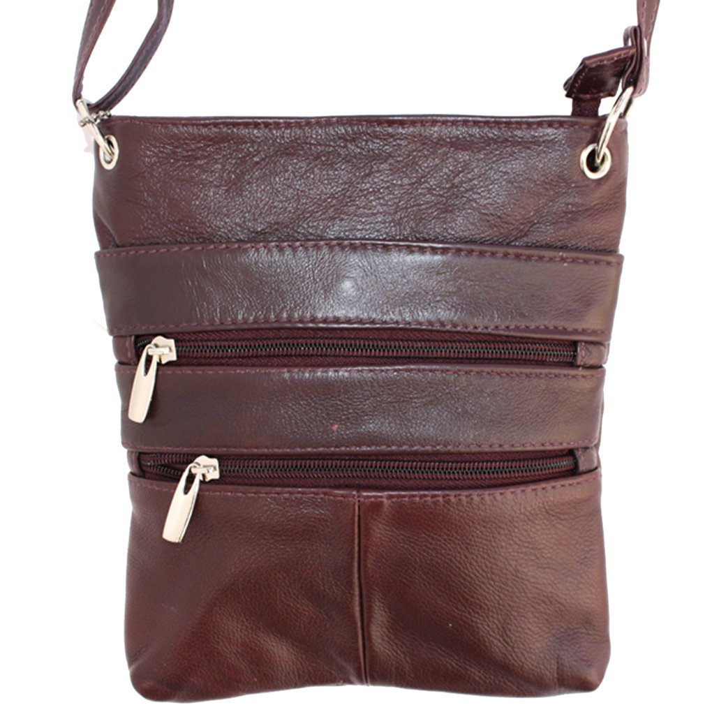 Genuine Leather Travel Shoulder Cross Body Purse Handbag Silver Fever