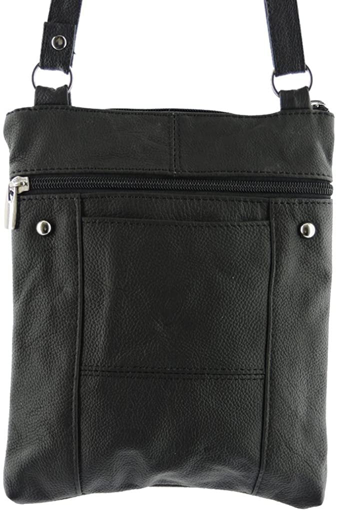 SILVERFEVER Genuine Leather Organizer Handbag Cross Body - Shoulder Travel Bag