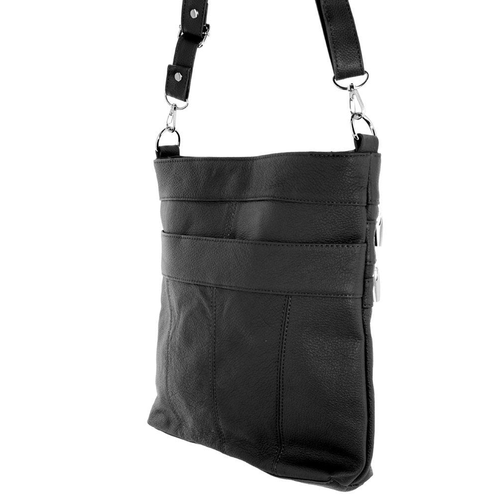 Silver Fever Messenger Italian Leather Shoulder Cross Body Bag Ipad Compatible Unisex