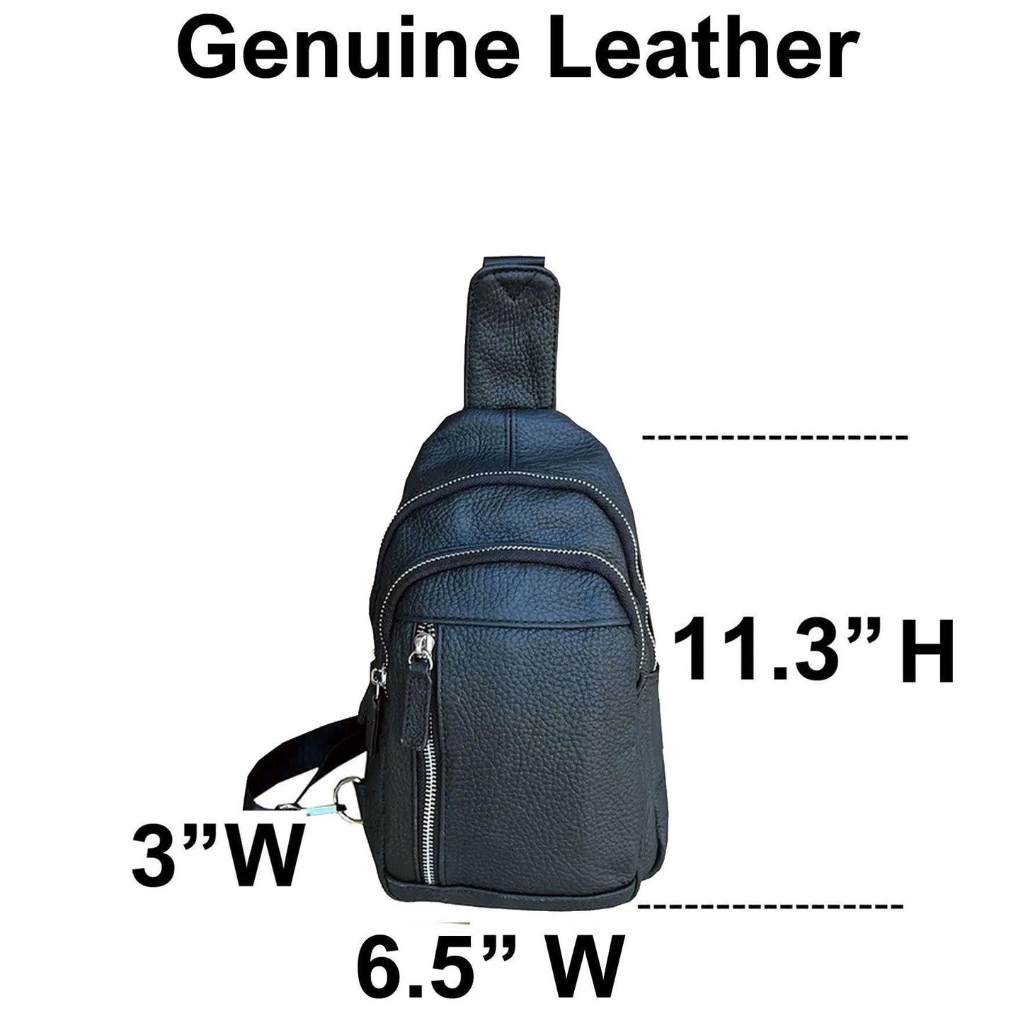SILVERFEVER Women's Cross Body Sling Leather Bag Chest Bag Daypack Fanny Pack for Every Day, Hiking, or Traveling (Grey)