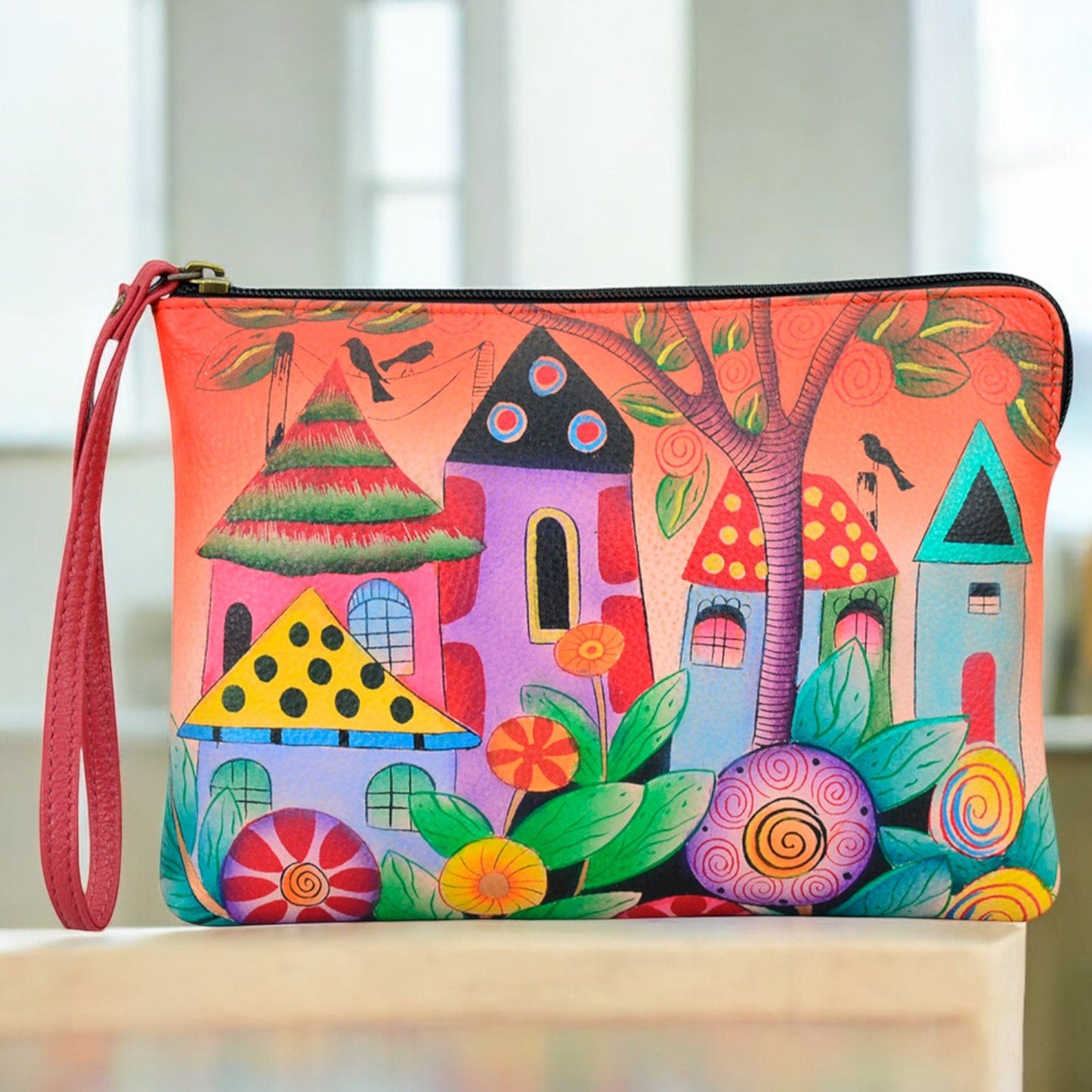 Anna by Anuschka Large Artistic Wristlet Festival or Evening Clutch