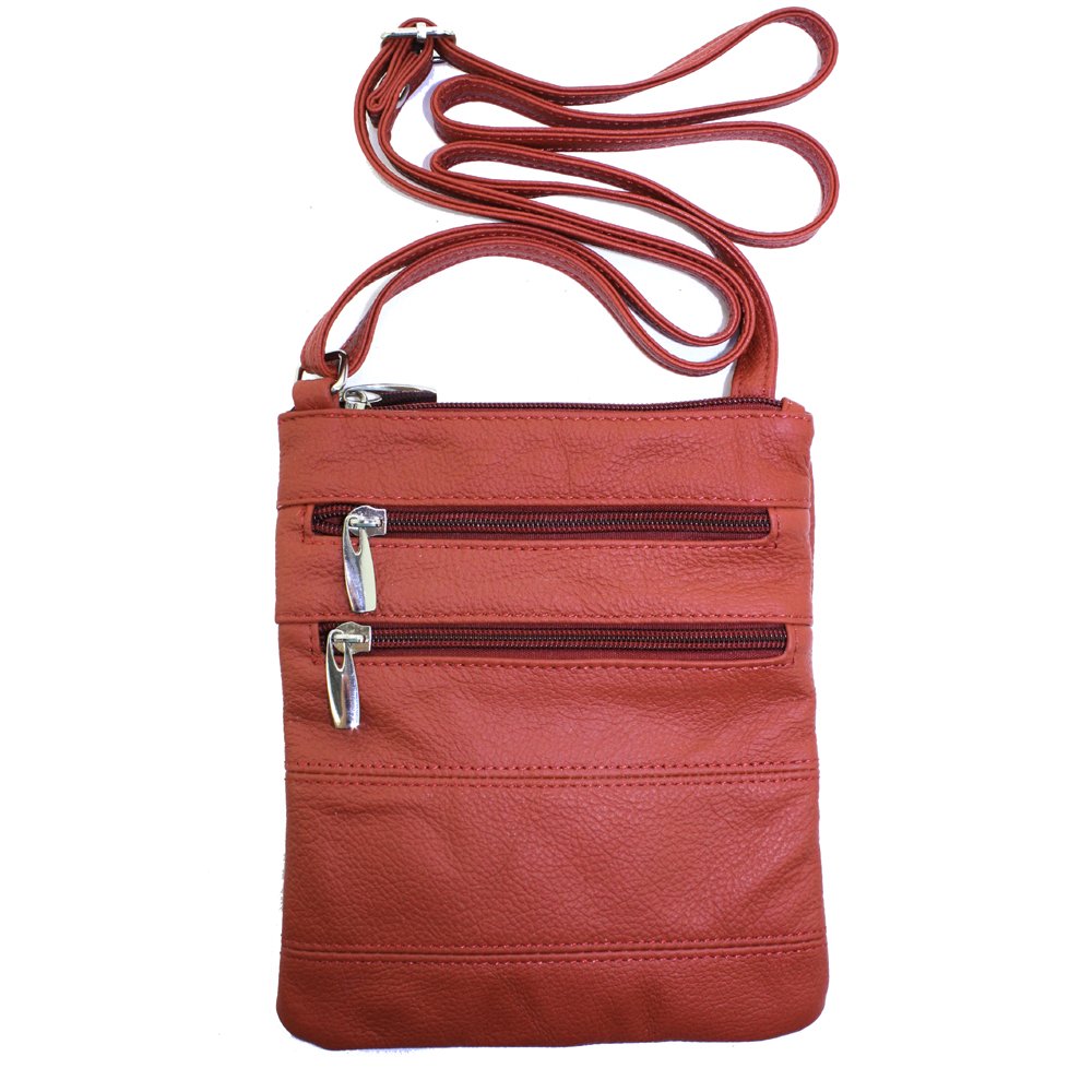 Silver Fever Leather Small Crossbody Subway Travel Bag