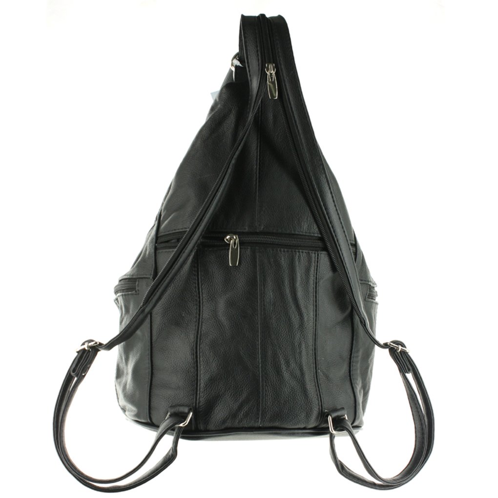 Women's Cowhide Leather Backpack Convertible Sling One Shoulder Large Bag Secure Entry |7 Pocket
