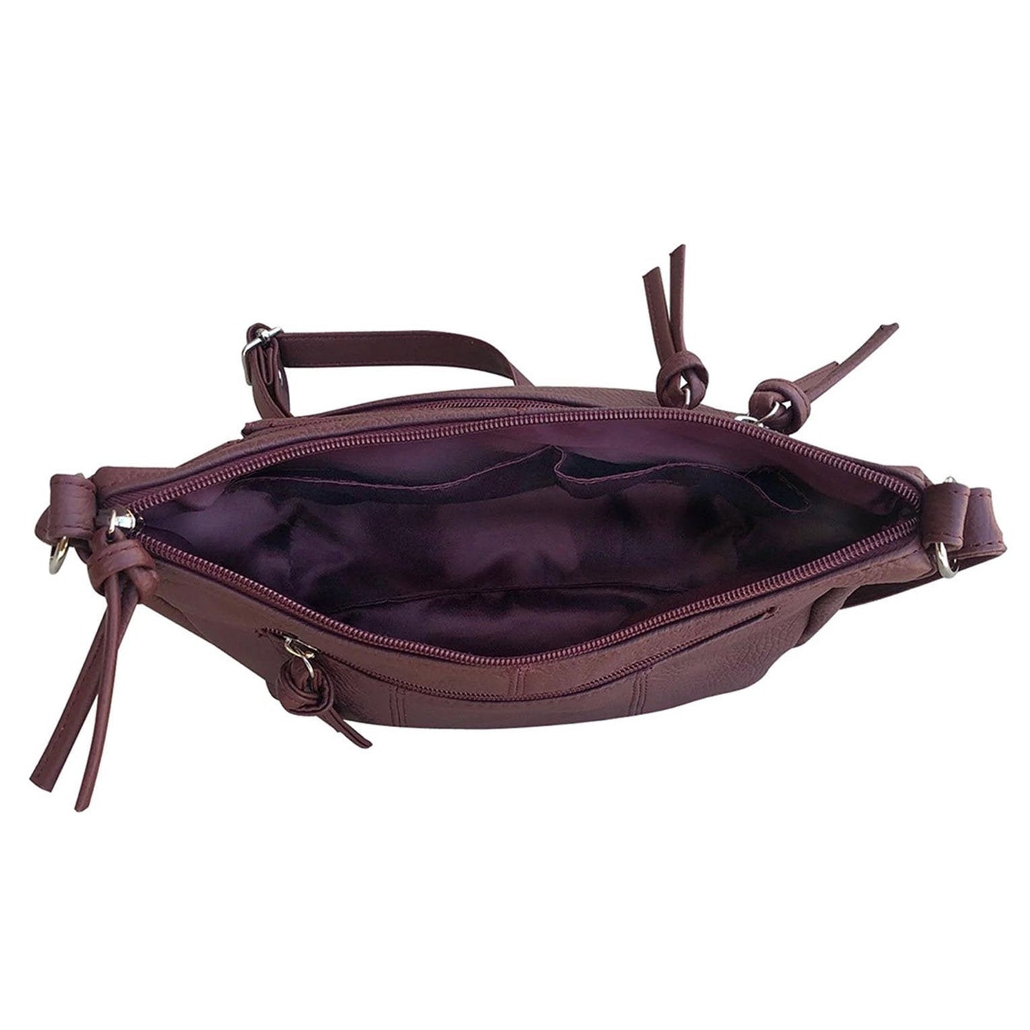 Women's Leather Medium Cross Body Purse Shoulder Ladies Handbag with Many Pocket