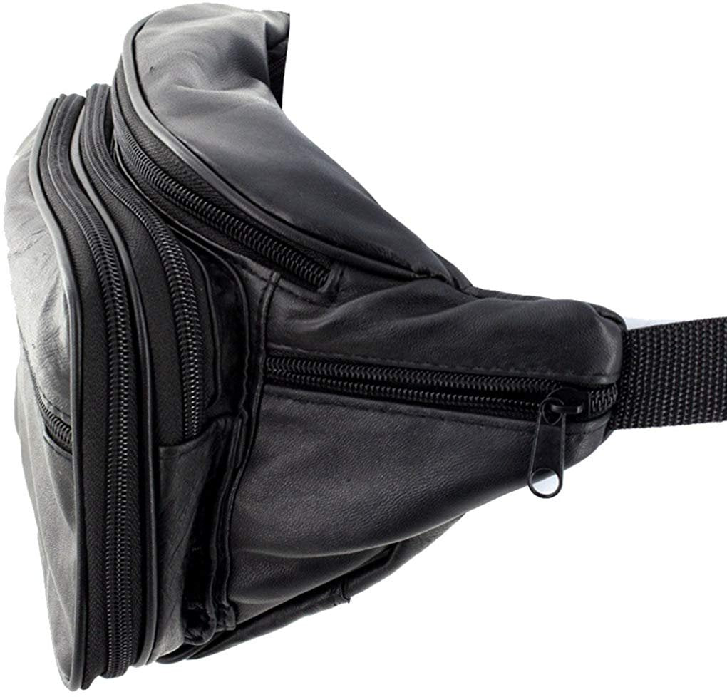 SILVERFEVER Genuine Leather Fanny Pack Cellphone Holder Modern