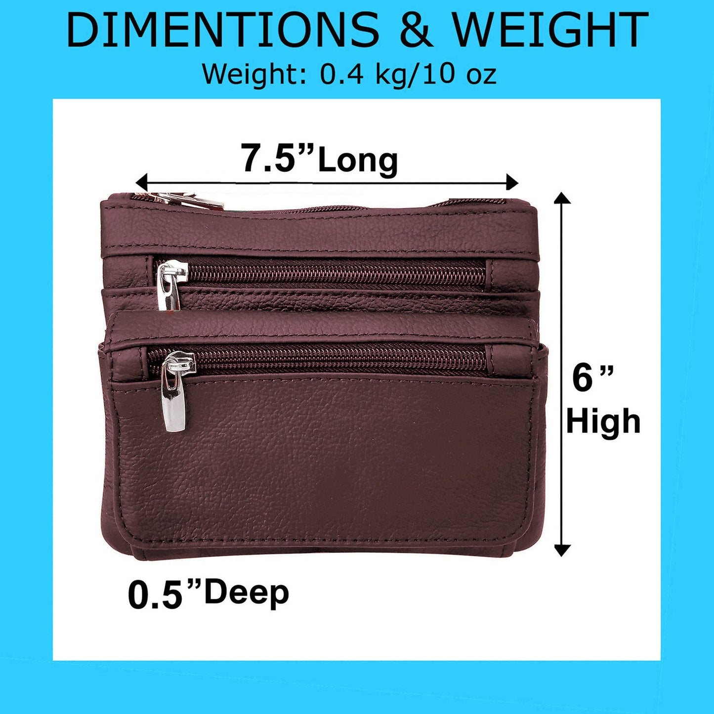 SILVERFEVER Leather Bike Rider Accordion Bag Cross Body Belt Phone Pack Pouch