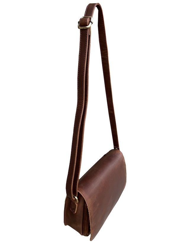 Cowhide Leather Womens Shoulder Purse Small Cross Body Organizer Bag with Many Pockets