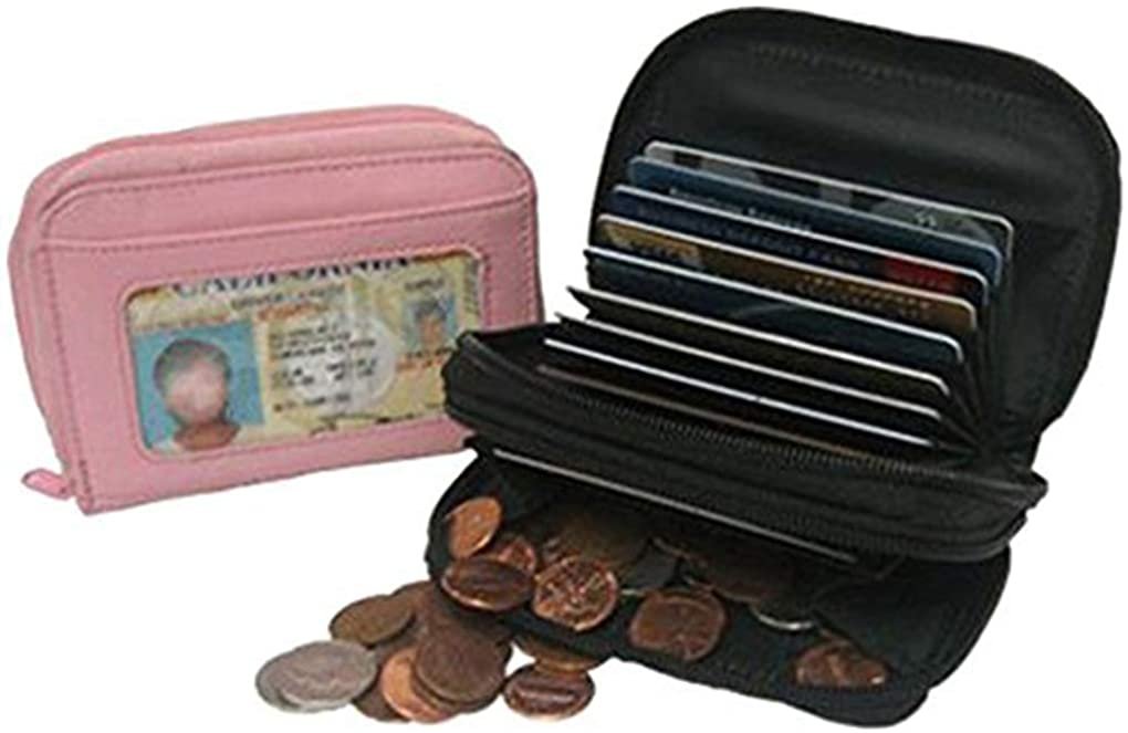 SILVERFEVER Women Wallet Card Holder RFID Purse Women's Leather Credit Cards Organizer ID