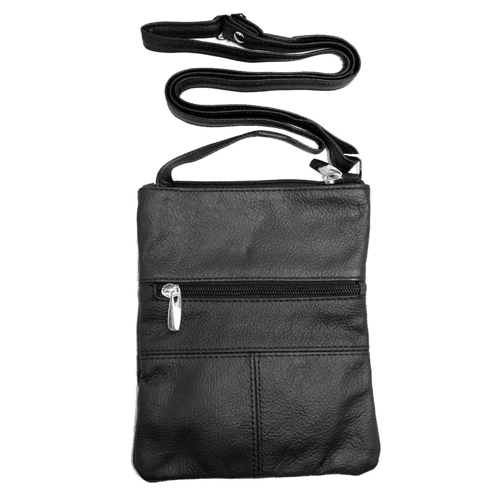 Silver Fever Leather Small Crossbody Subway Travel Bag