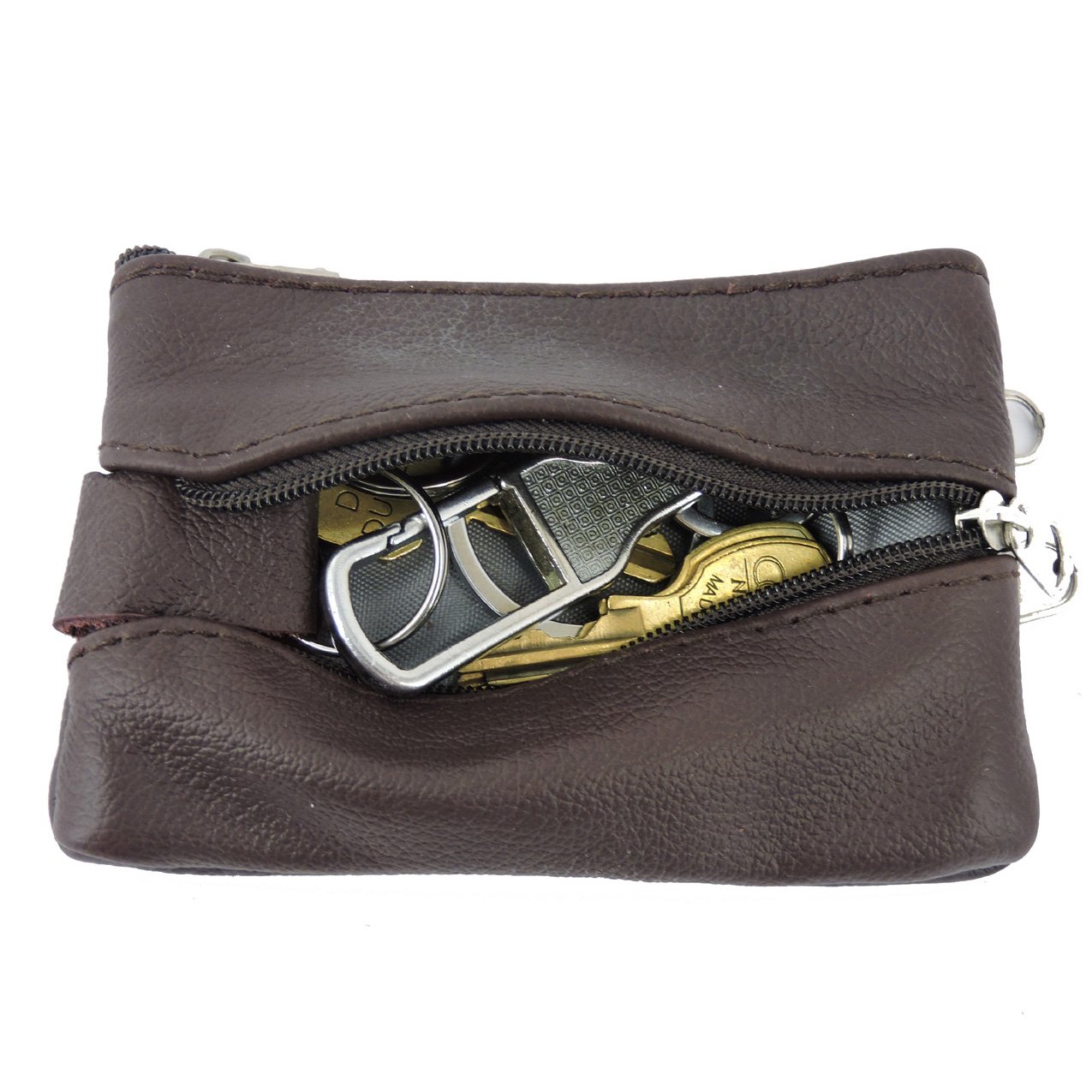 Womens Leather Coin Purse Pouch with Pockets -Handcrafted Genuine Cowhide