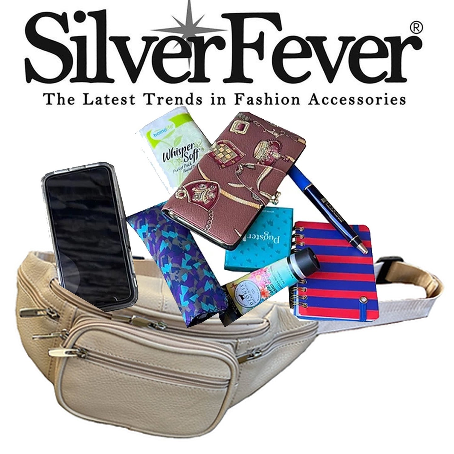 Men's Women's Leather Fanny Pack Waist-Pack Cellphone Holder Crossover Bag