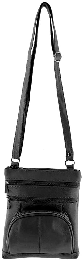 SILVERFEVER Genuine Leather Organizer Handbag Cross Body - Shoulder Travel Bag