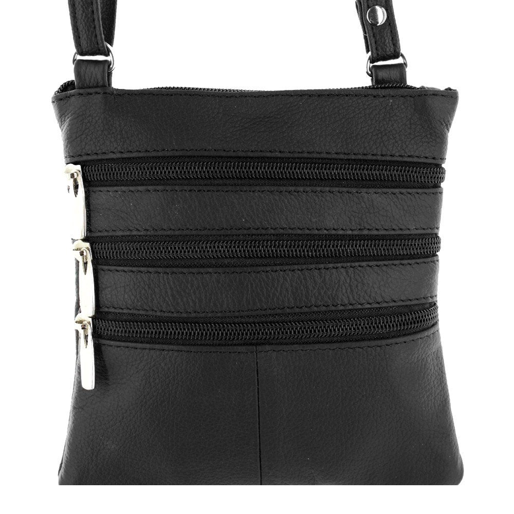 Silver Fever Leather Small Crossbody Subway Travel Bag