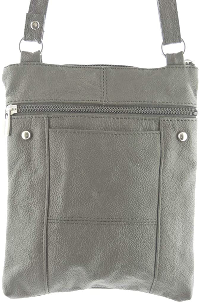 SILVERFEVER Genuine Leather Organizer Handbag Cross Body - Shoulder Travel Bag