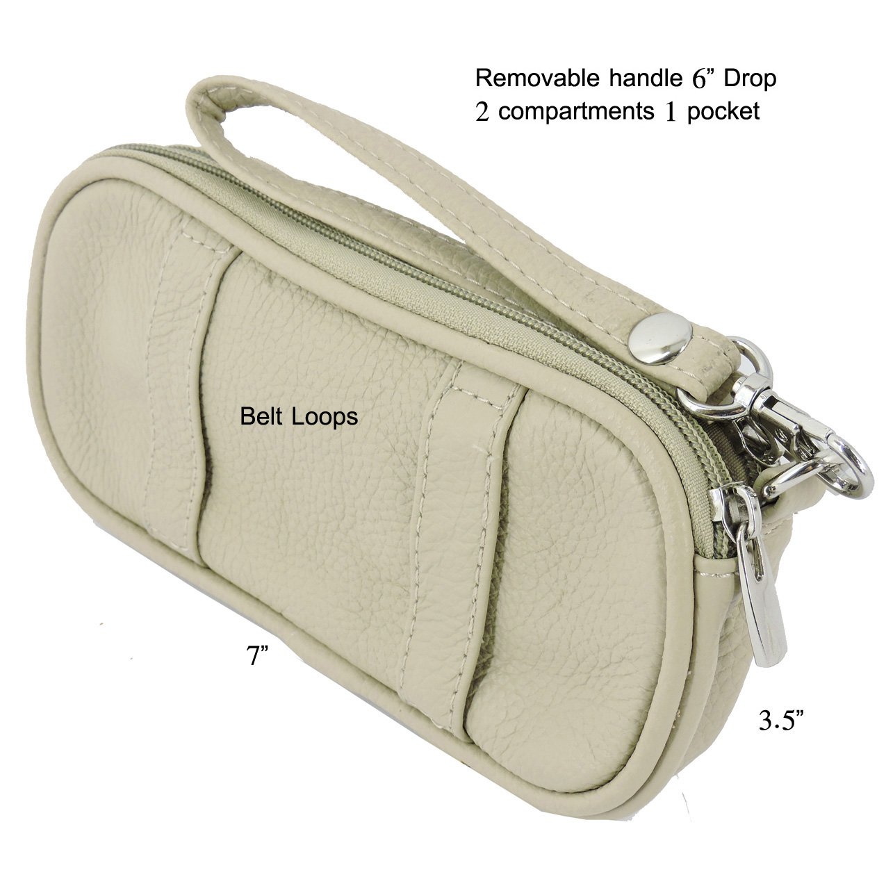 Leather Eyeglass Glasses Case with Wristlet Handle, Padded WOMAN