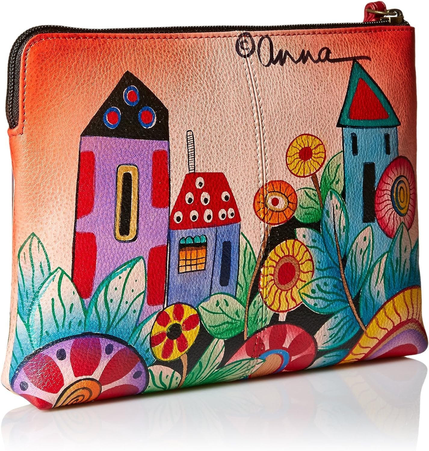 Anna by Anuschka Large Artistic Wristlet Festival or Evening Clutch