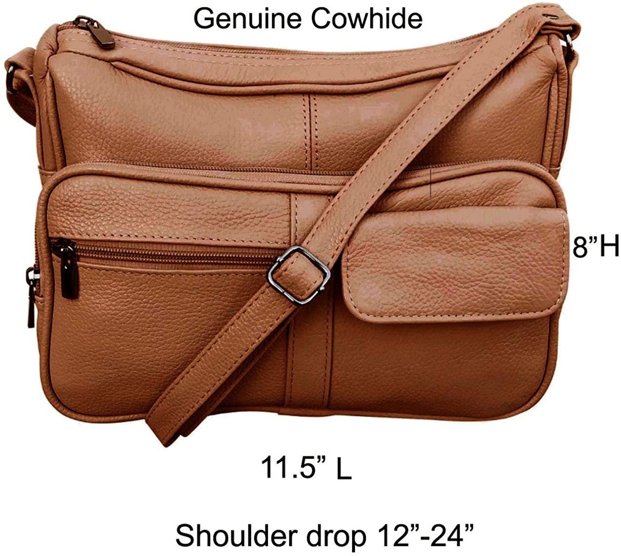 Women's Leather Hobo | Ladies Shoulder Bag | Organizer w Built-in Wallet NWT