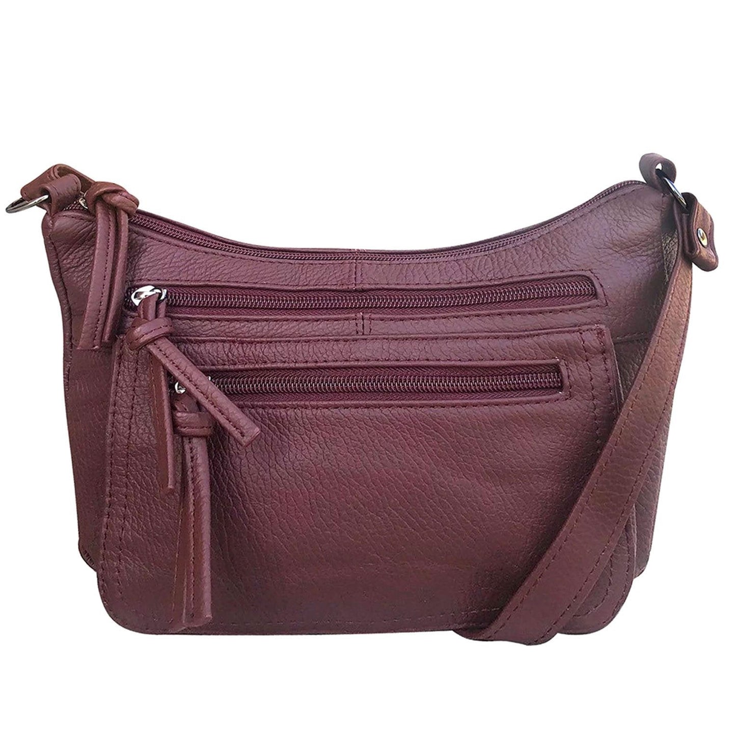 Women's Leather Medium Cross Body Purse Shoulder Ladies Handbag with Many Pocket