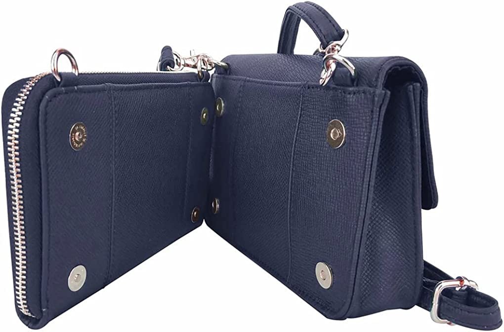 Cowhide Leather Womens Shoulder Purse Small Cross Body Organizer Bag with Many Pockets