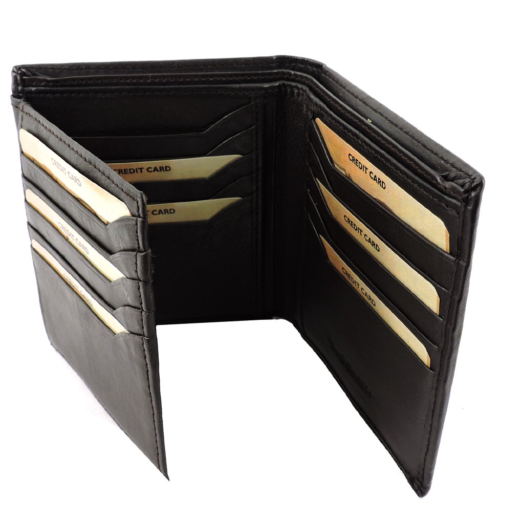 Men's RFID Leather Wallet Cowhide, ID, CC, Bill Pockets, Gift Box