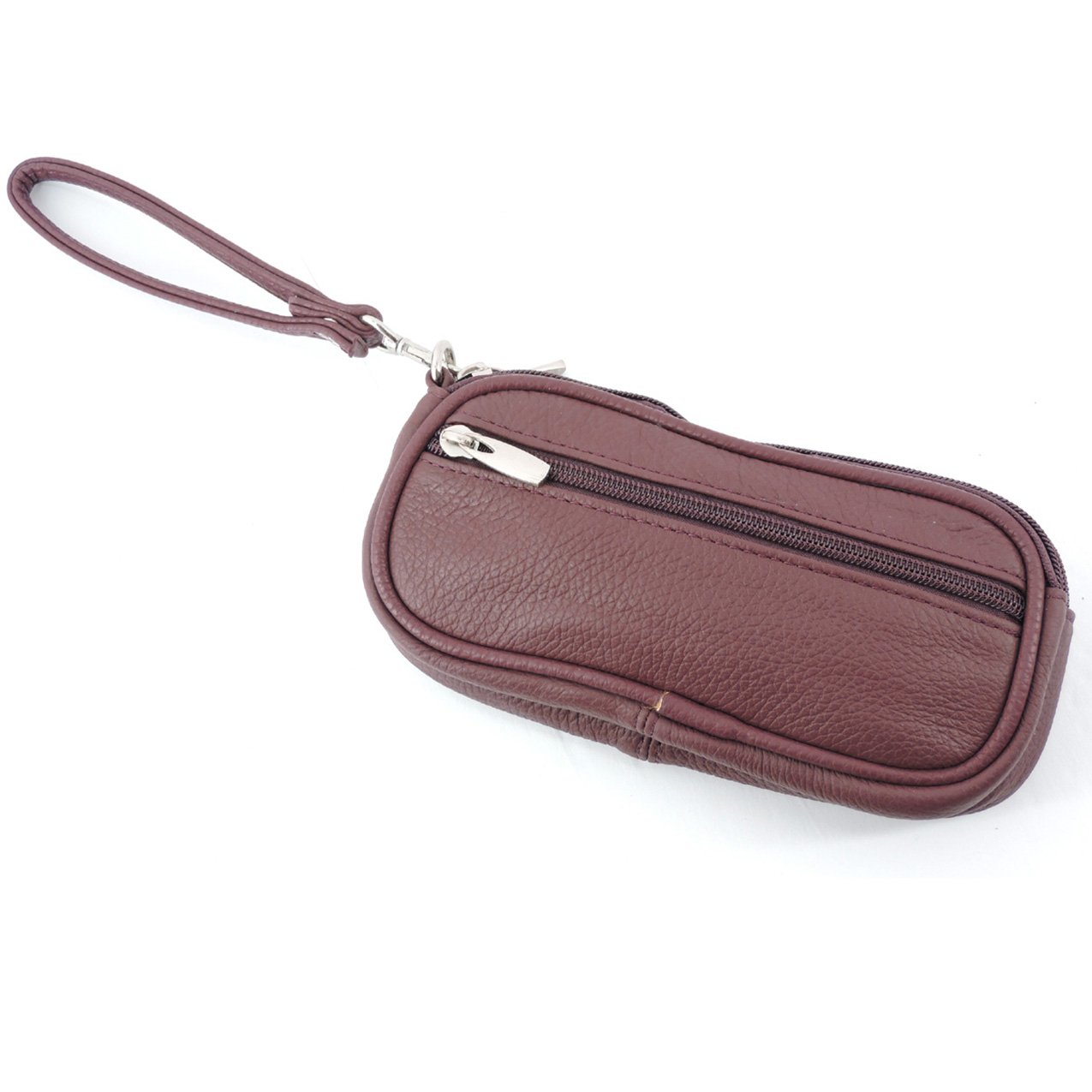 Leather Eyeglass Glasses Case with Wristlet Handle, Padded WOMAN