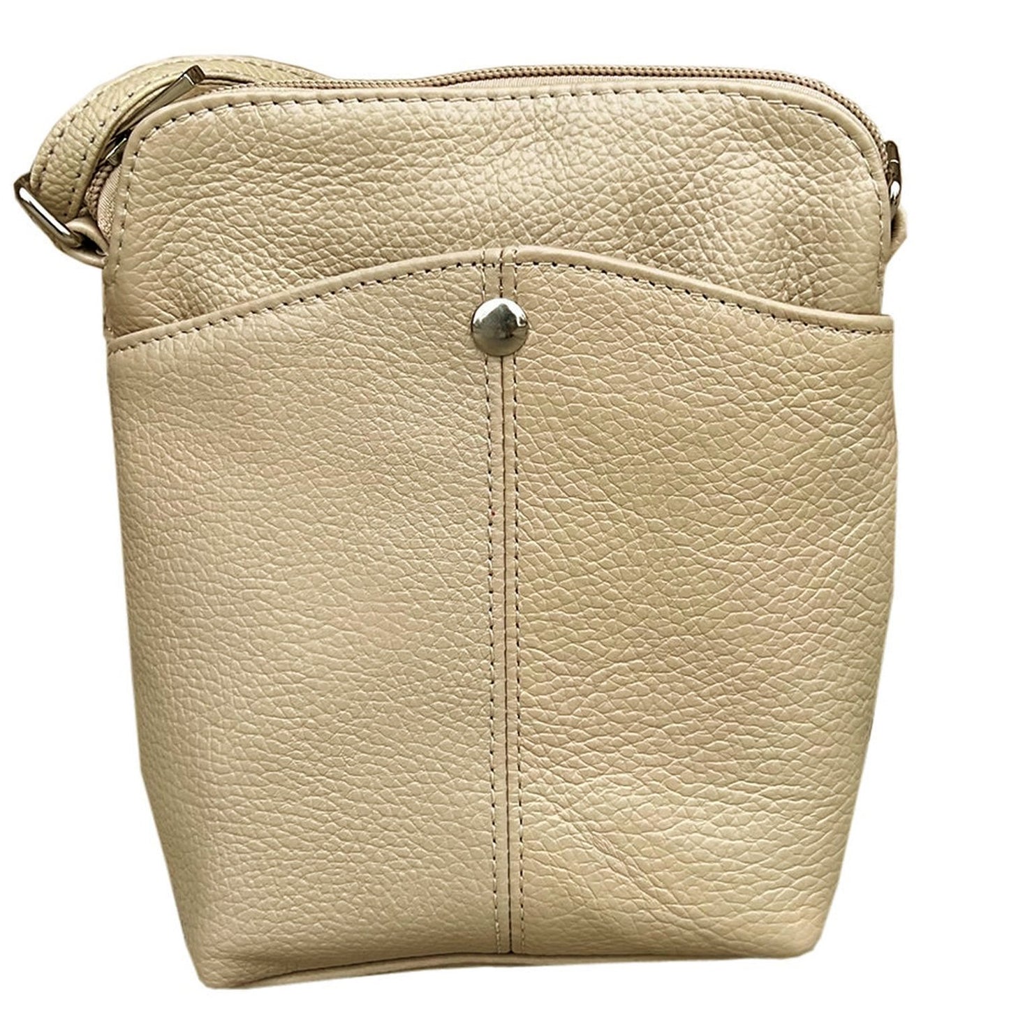 SILVERFEVER Women's Phone Crossbody Bag Trendy Small Purse Cowhide Leather Handbag (Black)
