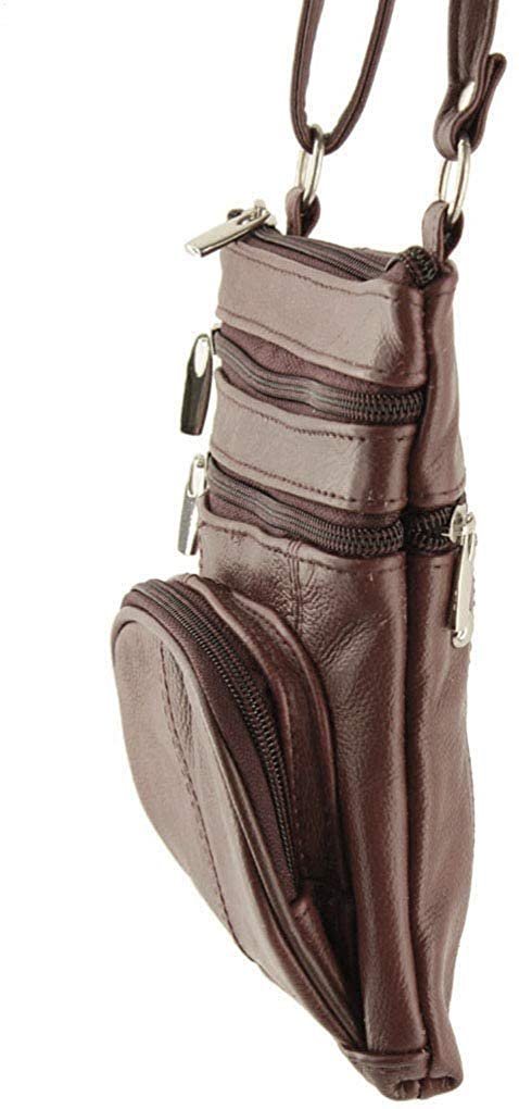 SILVERFEVER Genuine Leather Organizer Handbag Cross Body - Shoulder Travel Bag