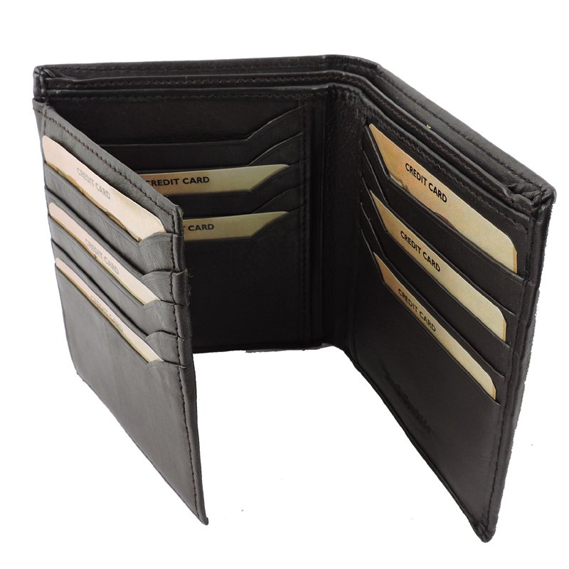 Men's RFID Leather Wallet Cowhide, ID, CC, Bill Pockets, Gift Box