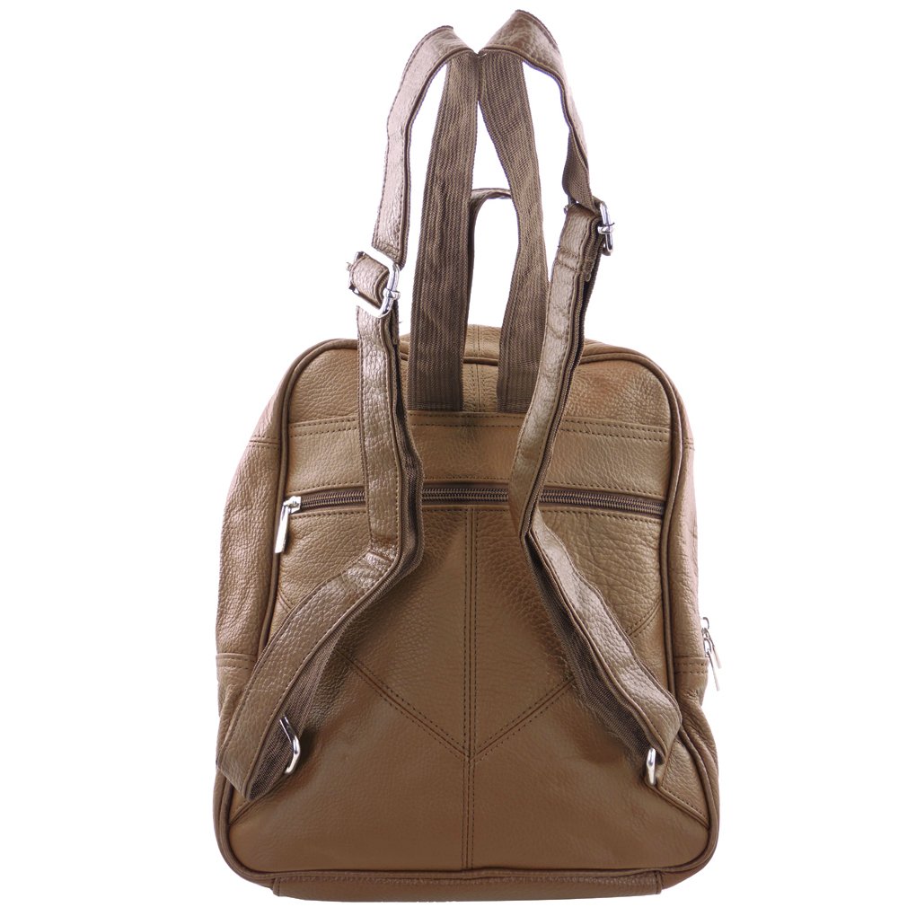 Men's Women's Cowhide Leather Backpack Organizer Travel Bag Unisex