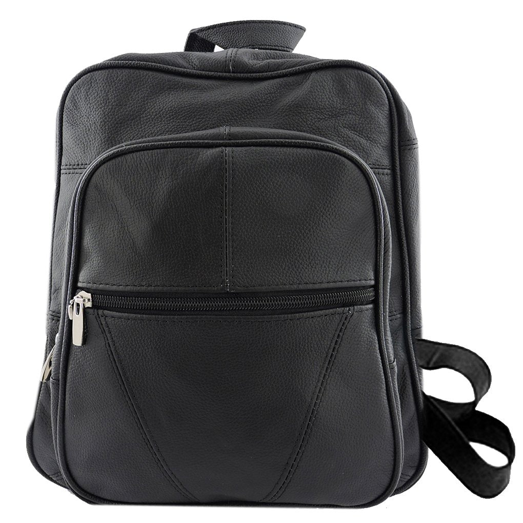 Men's Women's Cowhide Leather Backpack Organizer Travel Bag Unisex