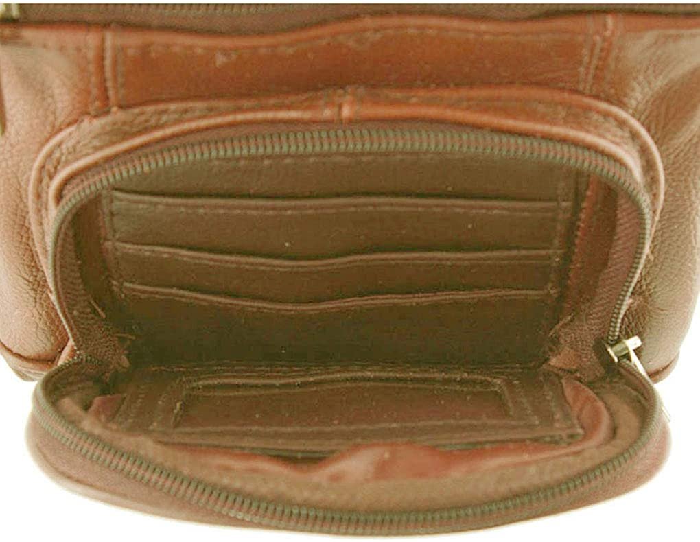 SILVERFEVER Genuine Leather Organizer Handbag Cross Body - Shoulder Travel Bag