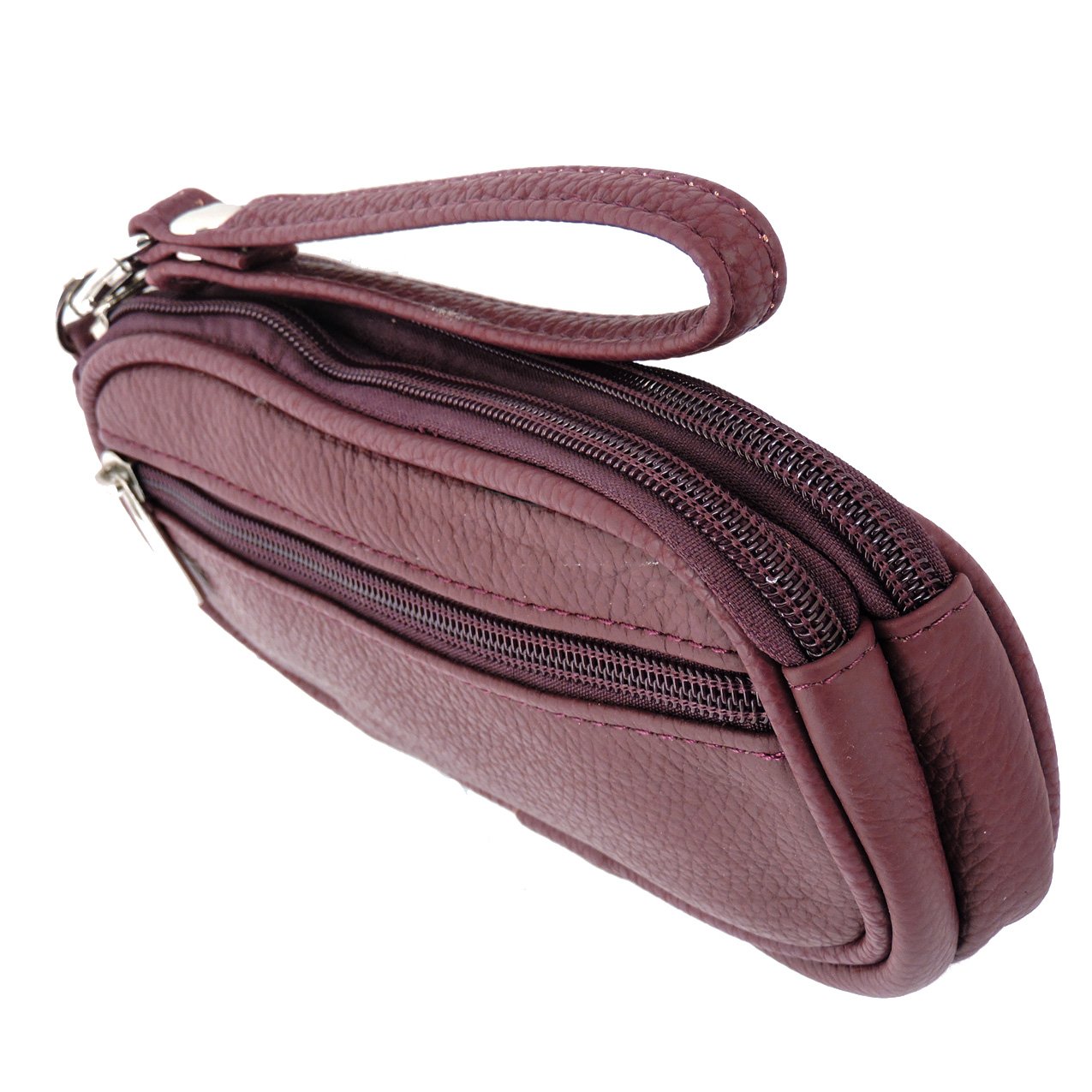 Leather Eyeglass Glasses Case with Wristlet Handle, Padded WOMAN