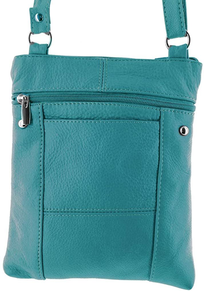 SILVERFEVER Genuine Leather Organizer Handbag Cross Body - Shoulder Travel Bag