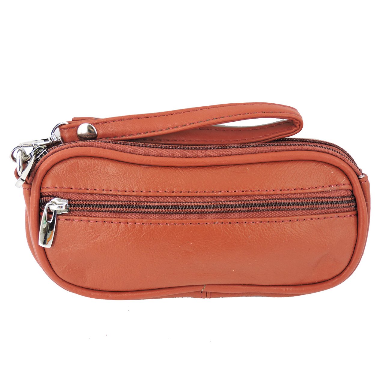 Leather Eyeglass Glasses Case with Wristlet Handle, Padded WOMAN
