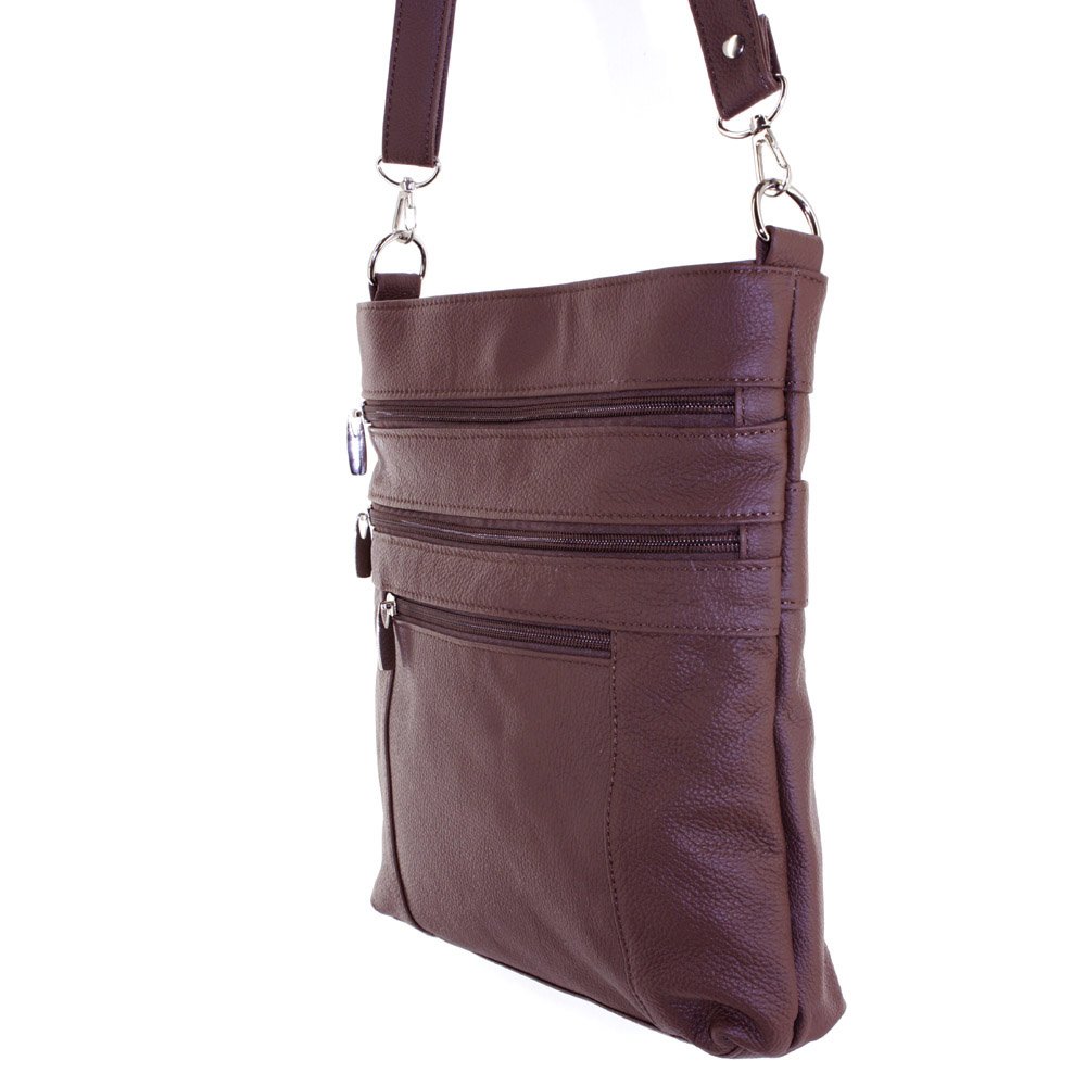 Silver Fever Messenger Italian Leather Shoulder Cross Body Bag Ipad Compatible Unisex