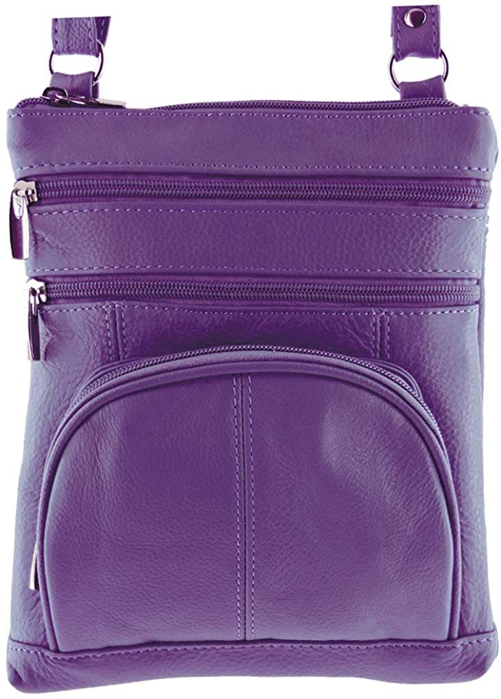 SILVERFEVER Genuine Leather Organizer Handbag Cross Body - Shoulder Travel Bag