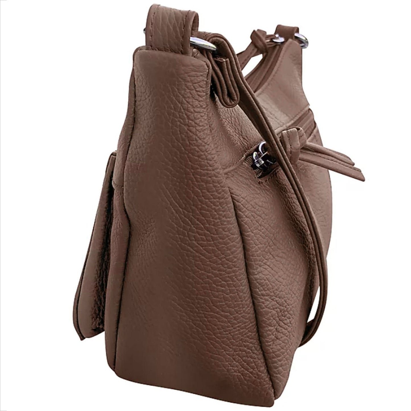 Women's Leather Medium Cross Body Purse Shoulder Ladies Handbag with Many Pocket