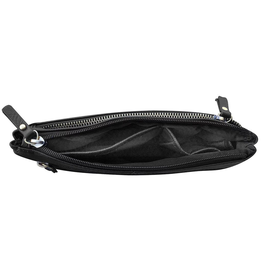 SILVERFEVER Genuine Leather Fanny Pack Cellphone Holder Modern