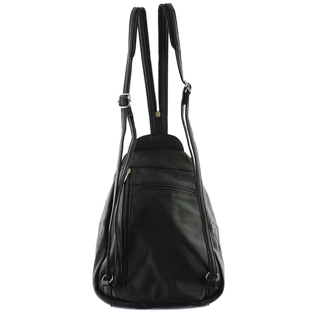 Leather Sling Backpack Convertible Medium Size Top Entry