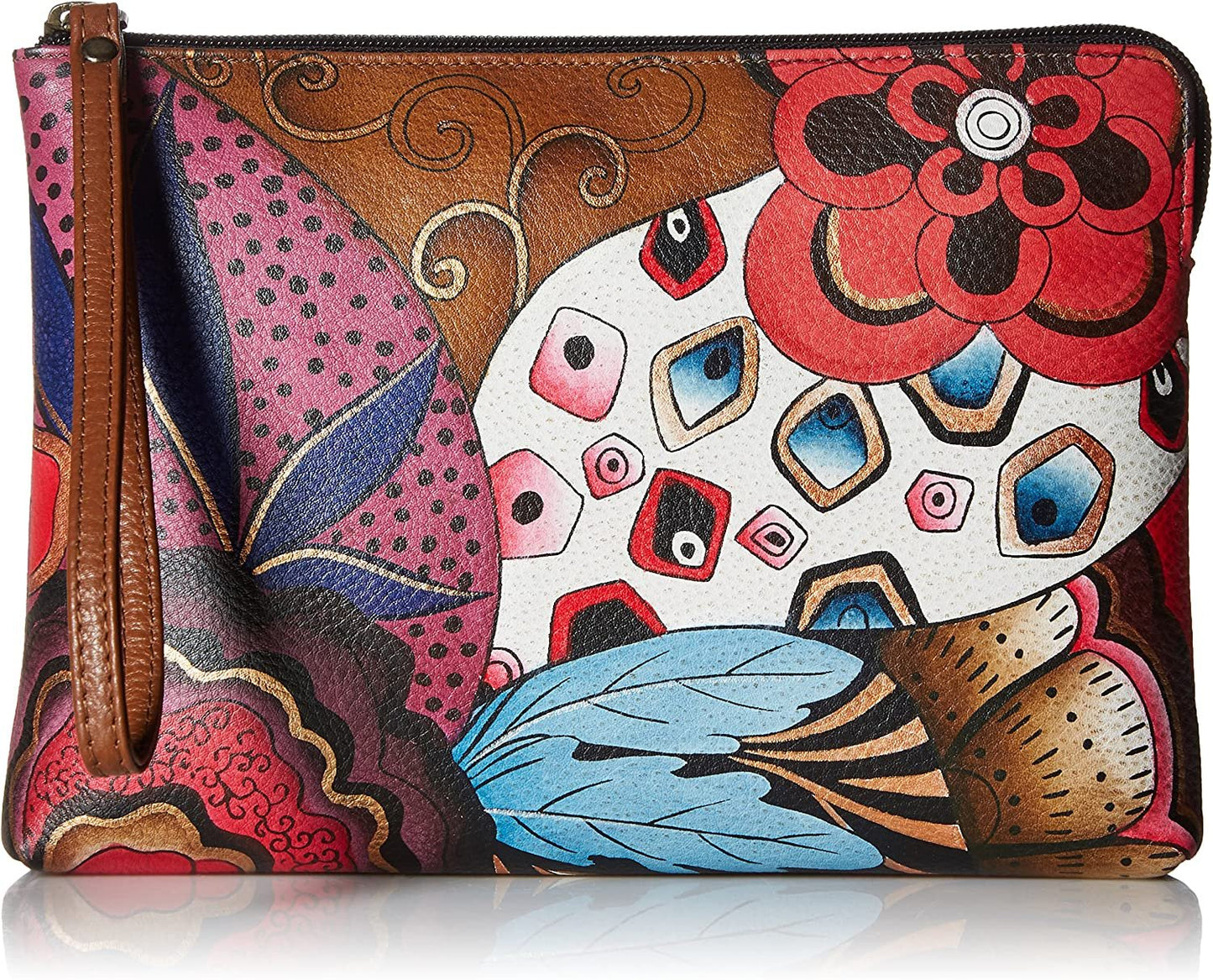 Anna by Anuschka Large Artistic Wristlet Festival or Evening Clutch