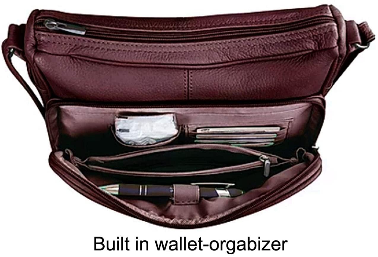 Women's Leather Hobo | Ladies Shoulder Bag | Organizer w Built-in Wallet NWT